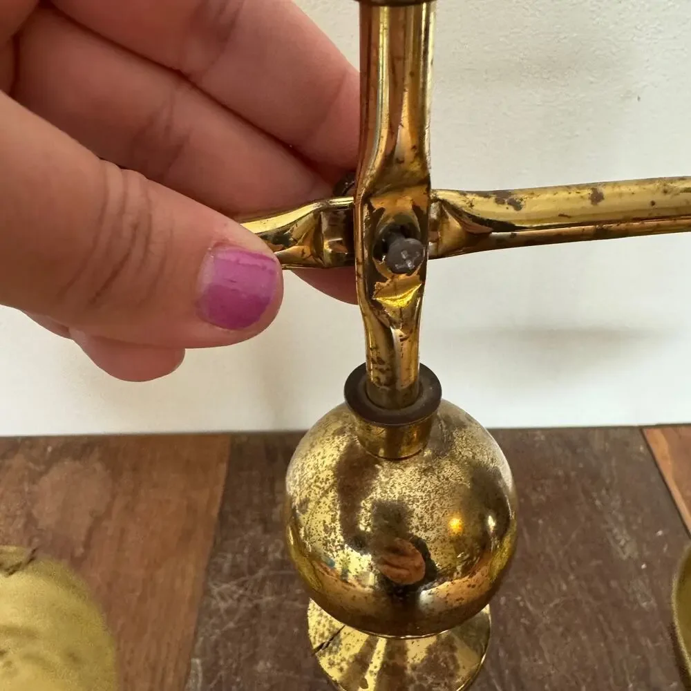 Vintage Solid Brass beam balance scale Distressed Decor Office‎ Classroom